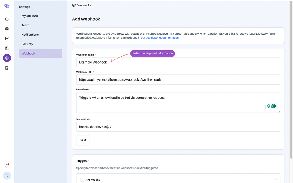 LinkedIn 2FA setup screen