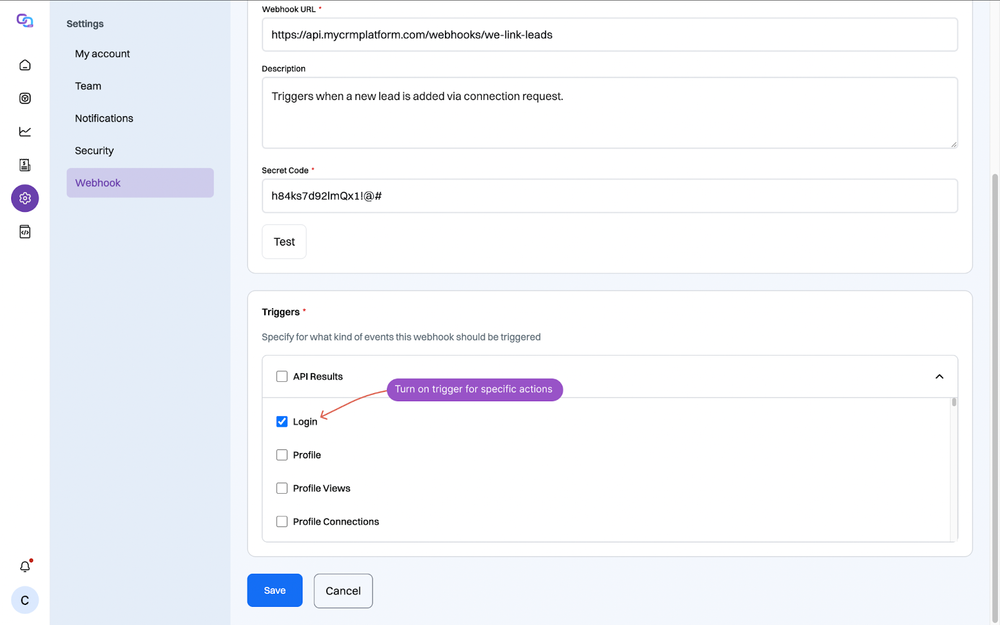 LinkedIn 2FA setup screen