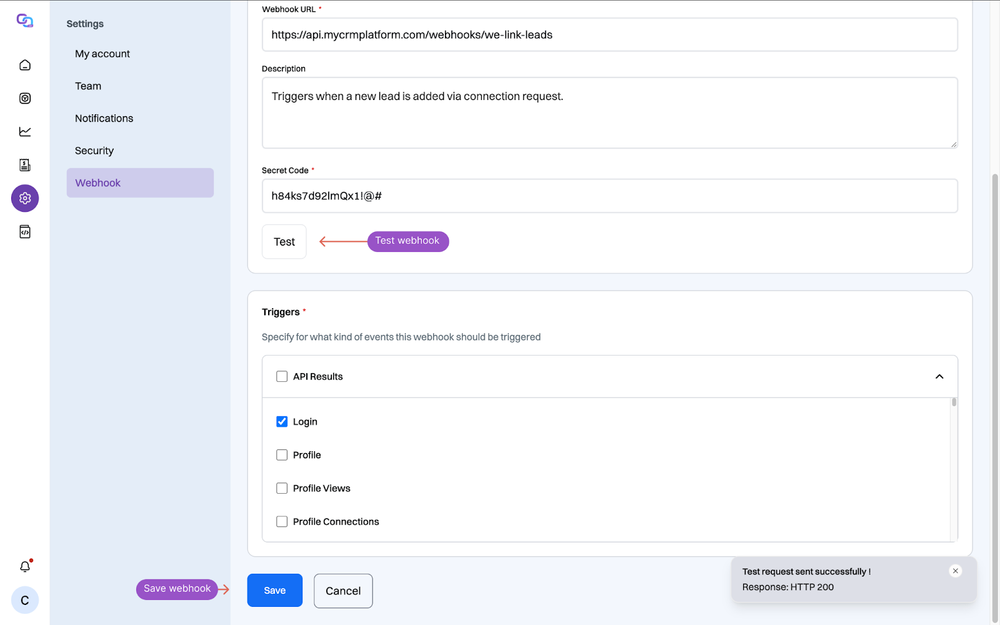 LinkedIn 2FA setup screen