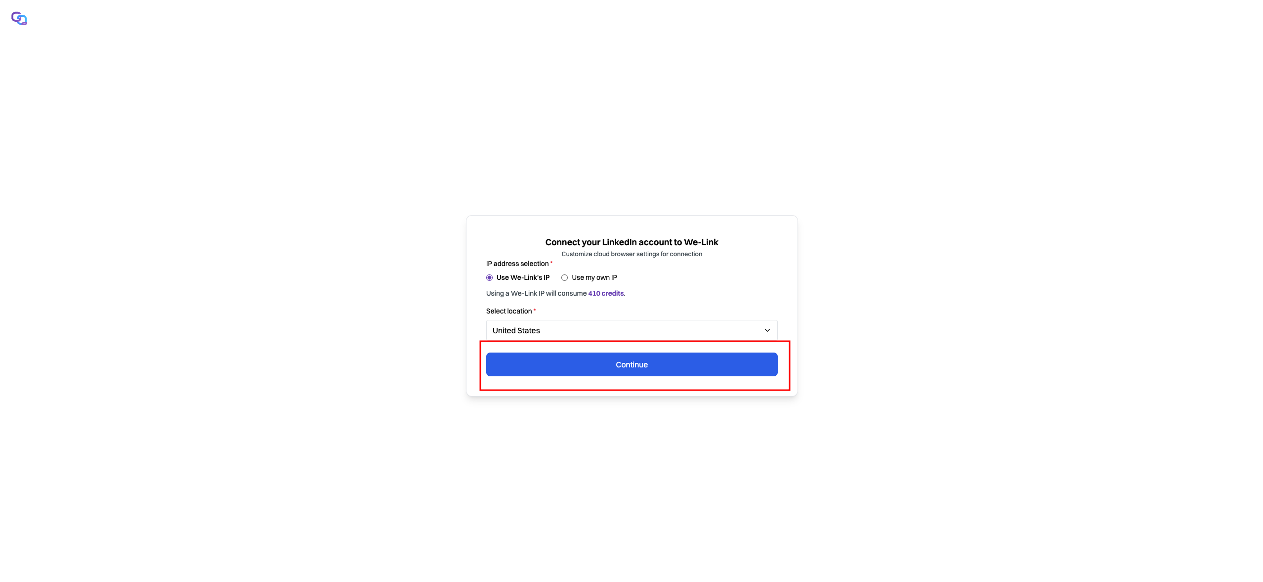 Configure visual LinkedIn connection